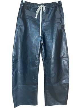 Citizens of Humanity Miro Barrel Leg Leather Drawstring Pants Black